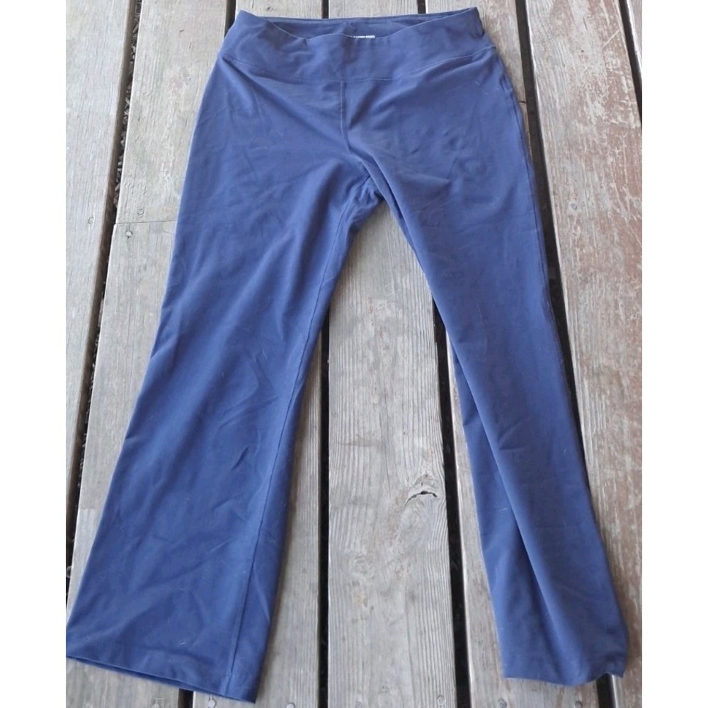 Lands' End Black Stretch‎ Leggings with Logo Print Med J7
